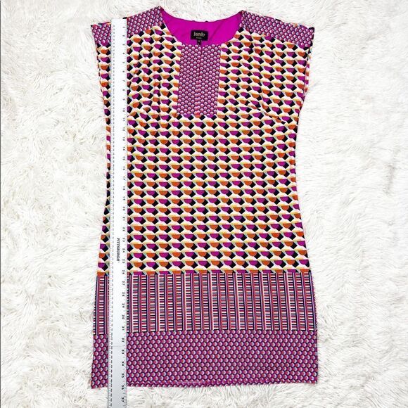 Laundry by Shelli Segal Pink Mod Geometric Shift Dress Size Medium - Picture 4 of 8